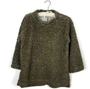 Dylan True Grit Soft Mock Neck Sherpa Pullover Small Moss Green
